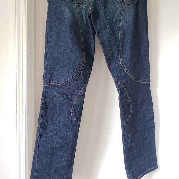 Azzure blue jeans with gold contrast stitch design - Picture 10 of 16